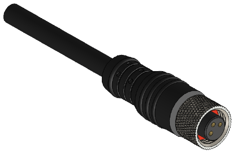 ERCONTEC ERF8-FS3C-10BPVC M8, Düz, 3 Pinli, Standart, 10 metre Siyah PVC Kablo