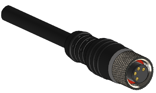 M8, Düz, 4 Pinli, Standart, 15 metre Siyah PVC Kablo