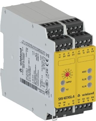 WİELAND ELEKTRİK R1.188.2310.0 SIL3-PLe-Acil Stop Güvenlik Rölesi / Oto-Manuel Başlatma / 4NO+4NC (2NO+2NC (Gecikmeli kapanan 3sn)) / Manyetik Switchler / Emniyet Kapıları / Tip4-2 Işık Bariyerleri / Vidalı Bağlantı / Safe Start