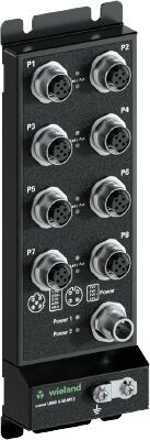 WİELAND ELEKTRİK 83.040.1600.0 M12 D-Coded - 8 Port Ethernet switch_(12-48V DC giriş)_IP67