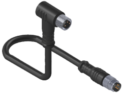 ERCONTEC ERF8-FAMS3C-02BPVC M08, 3 pin, dişi 90°-erkek düz konnektörlü, 2m pvc kablo