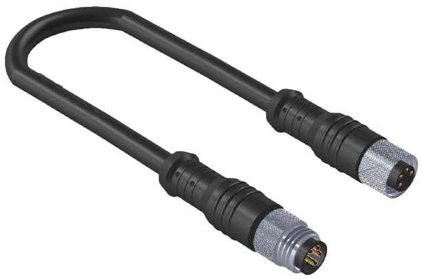 ERCONTEC ERF8-MSFS4C-05BPUR M08, 4 pin, dişi düz-erkek düz konnektörlü, 5m pur kablo