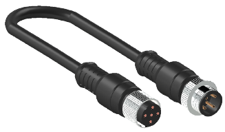 ERCONTEC ERF12-MSFS5C-03BPUR M12, 5 pin, dişi düz-erkek düz konnektörlü, 3m pur kablo